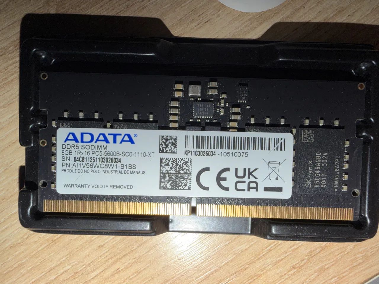 Memória RAM 8GB ADATA DDR5 SODIM para notebook