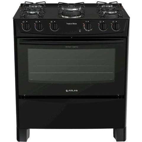 Fogão Atlas 5 Bocas Tropical Glass Com Tripla Chama Preto Bivolt *NOVO - Foto 2