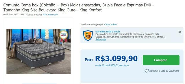 Conjunto Cama box (box + colchão) , molas ensacadas, Dupla face e espuma D40. Quase novo!! - Foto 3