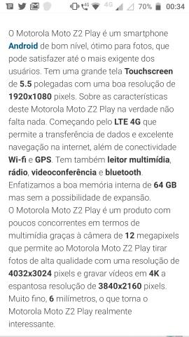 Moto z2 play + snap de bateria + carregador turbo - Foto 4