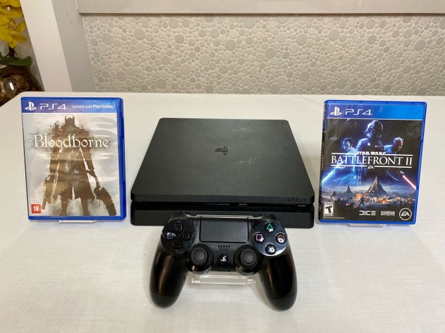 Ps4 Slim 500gb Prata Seminovo + 2 Jogos Garantia E Nota