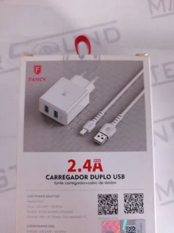 Kit carregador . 2 usb,2.4A. cabo tipo C. Novo. - Foto 4
