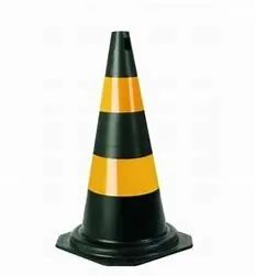 Cone Preto e Amarelo Slim - 75 Cm - Foto 5