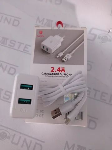 Kit carregador . 2 usb,2.4A. cabo tipo C. Novo. - Foto 5