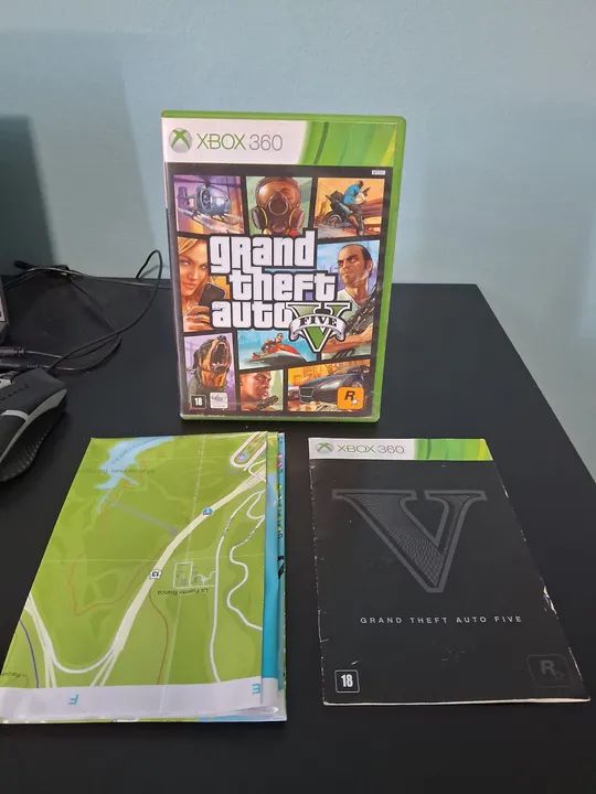 Somente estojo , manual e mapa Gta 5 Xbox 360 CDs, DVDs etc Ricardo