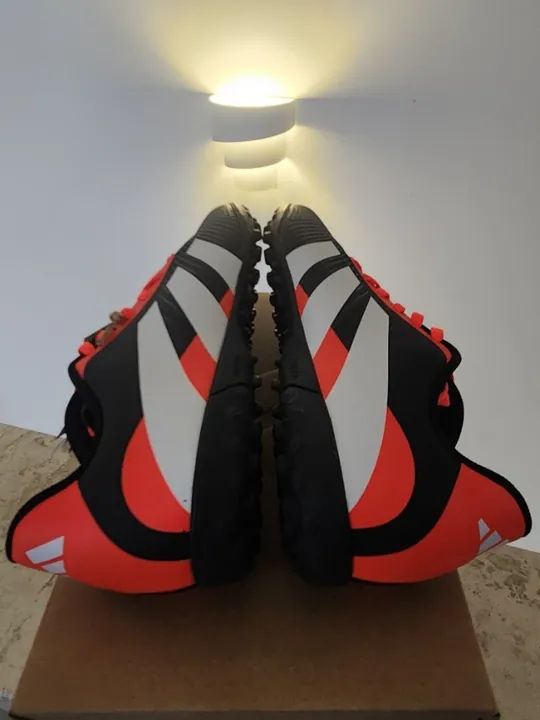 Chuteira Society Adidas Predator Artilheira 24 Unissex - Preto+Laranja - Foto 4