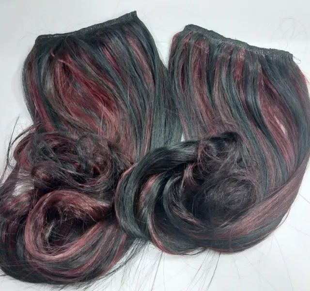 Cabelo com mechas vermelhas de  tic tcs bio humano original . - Foto 2