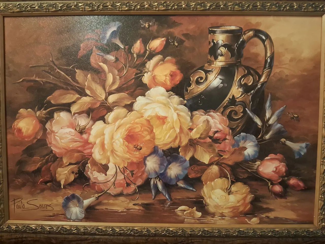 Quadro/Pintura Flores e Jarro - Decoração Clássica - Foto 2