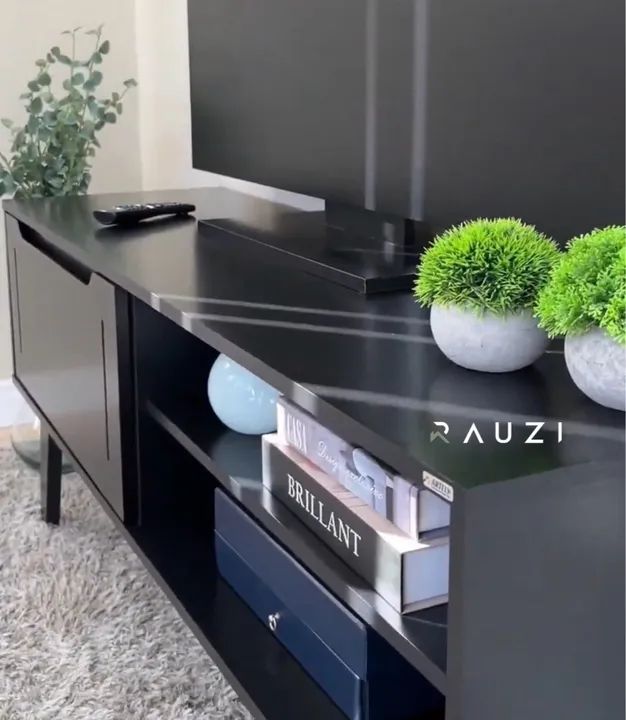 Rack Preto Retrô - Para até 60 polegadas 64319601566465124