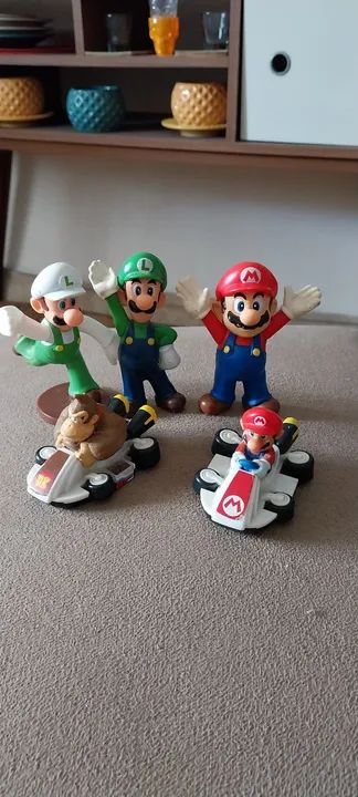 Mario e Luigi 5 brinquedos Mario Kart  - Foto 3