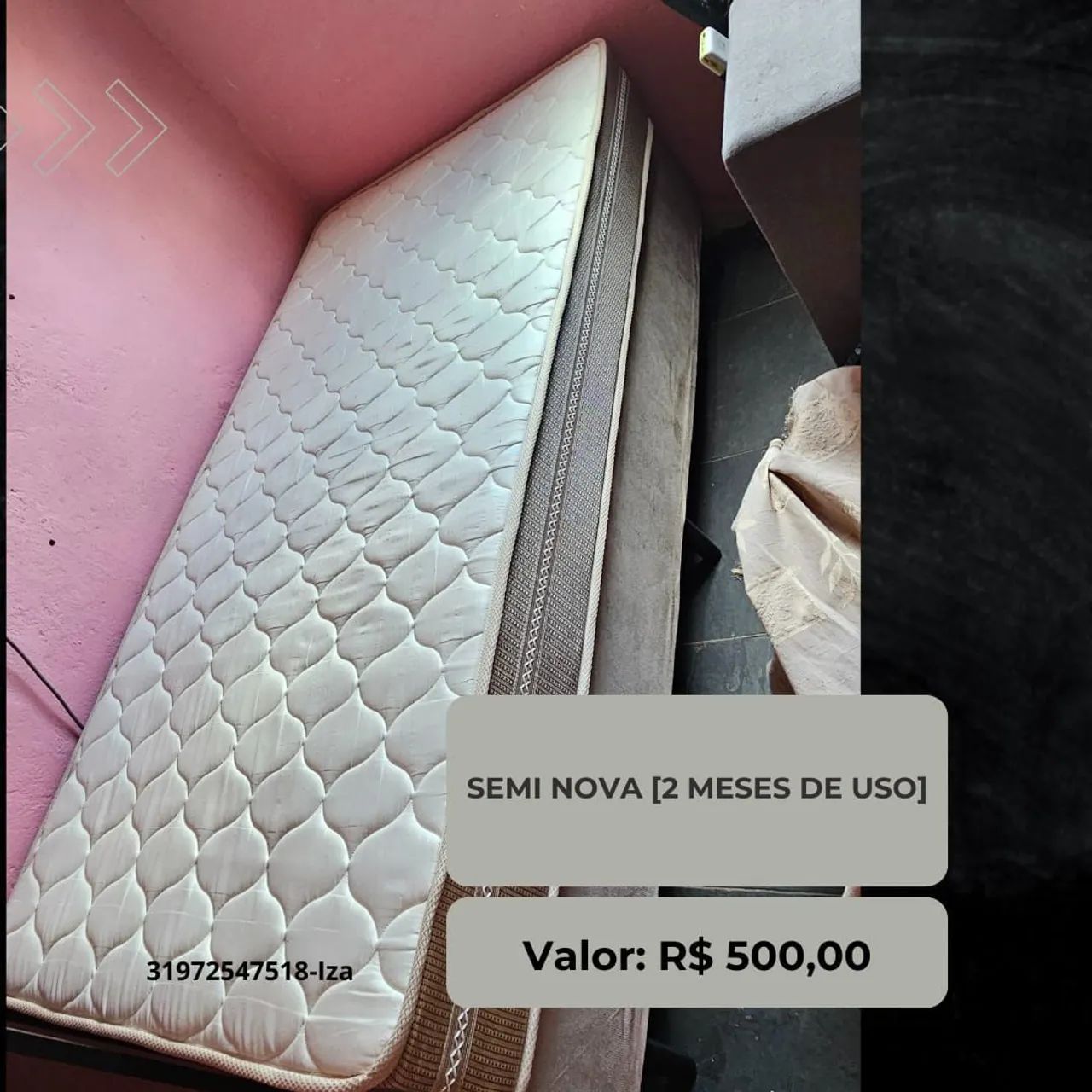 Cama box com colchão solteiro - 2 meses de uso