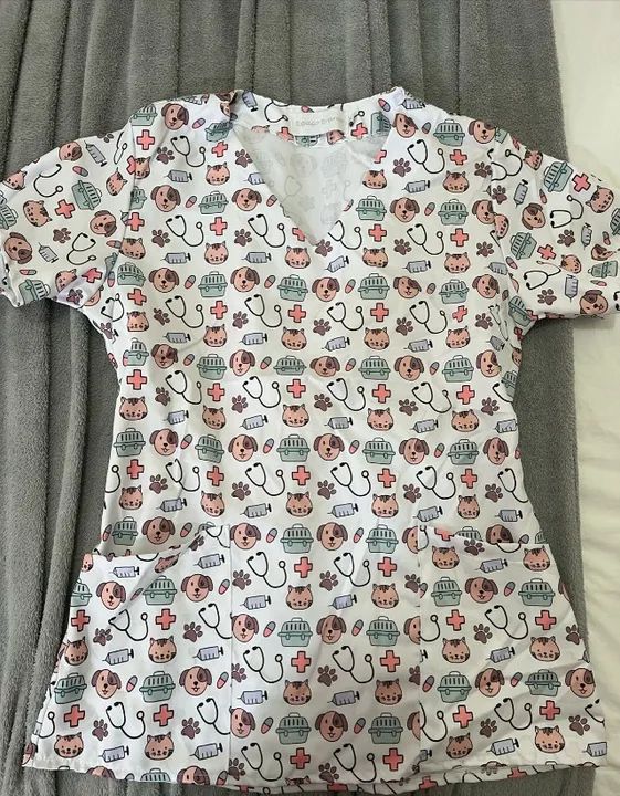 Pijama Cirúrgico Estampado - Pouco usado - Foto 6