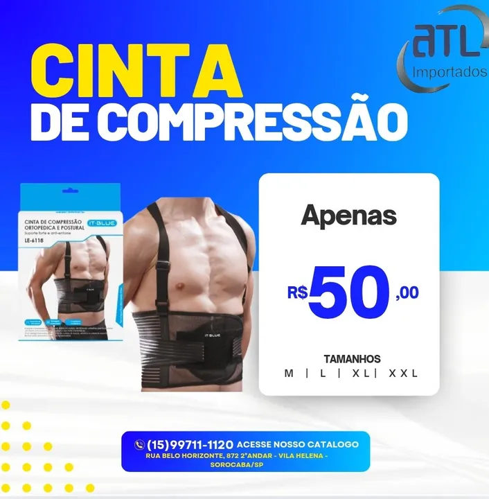 CINTA DE COMPRESSÃO ORTOPÉDICA E POSTURAL