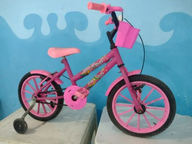  Bicicleta Infantil Aro 16 P/ Menina Com Acessórios
