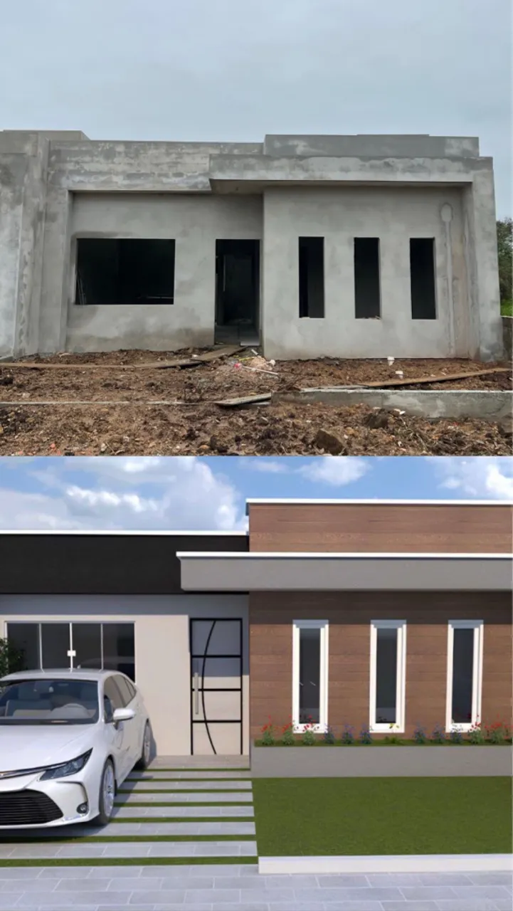 Casa 1 suíte + 2 dormitórios em construção