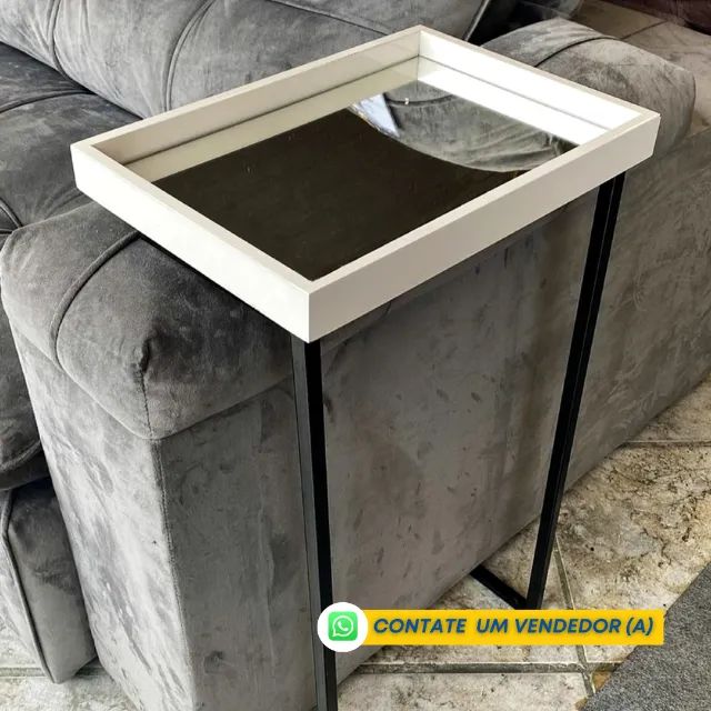 Mesa de Apoio para Sofá em Espelho - Já com Entrega