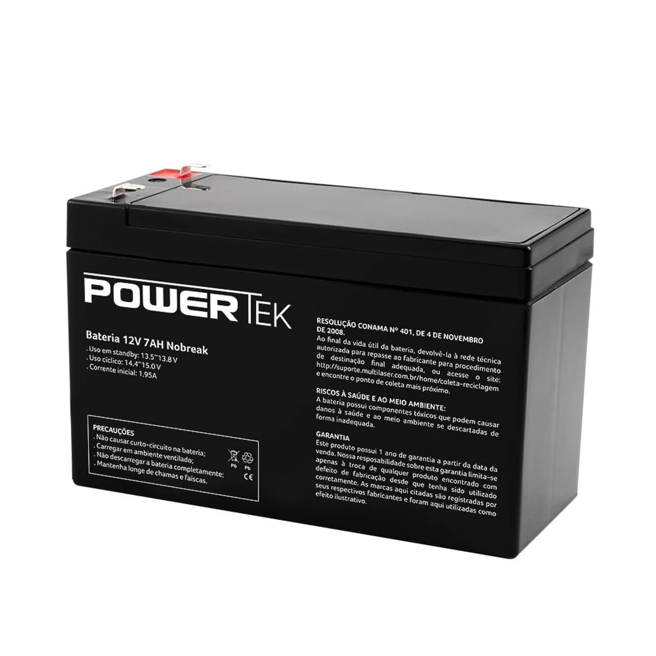 Bateria 12V 7AH Nobreak Powertek - Foto 3