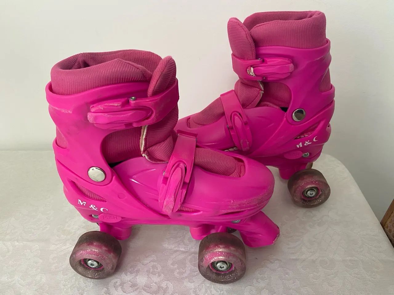 Patins Infantil Rosa M&C - número 32 - Foto 6