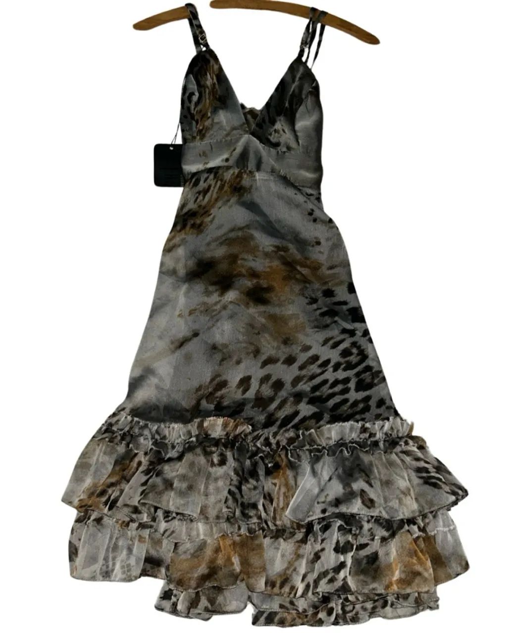 Vestido Kadosh de seda estampado animal print - Foto 4