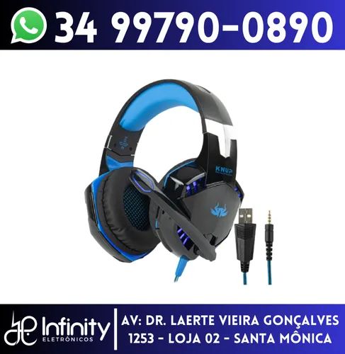 Fone Headset Gamer com Led Knup