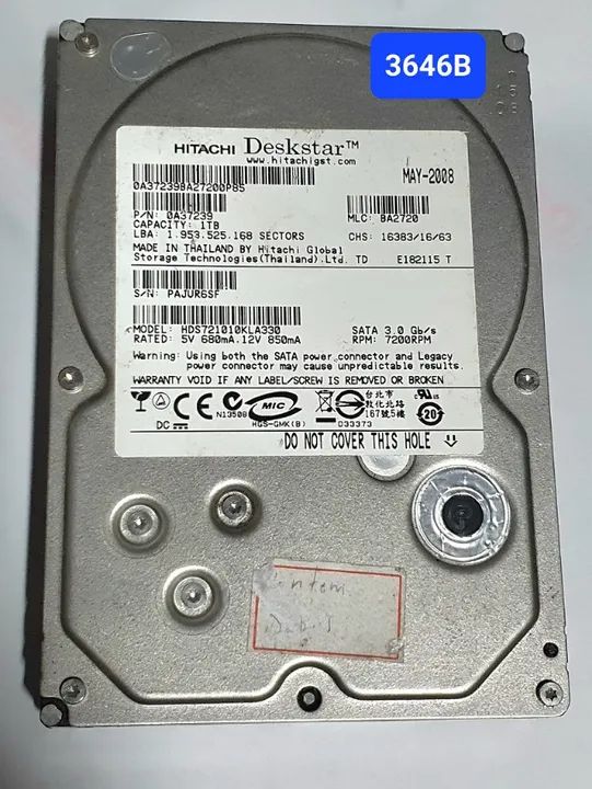 Placa Hd 1 Tb Hds721010kla330 - Cod. 3646b