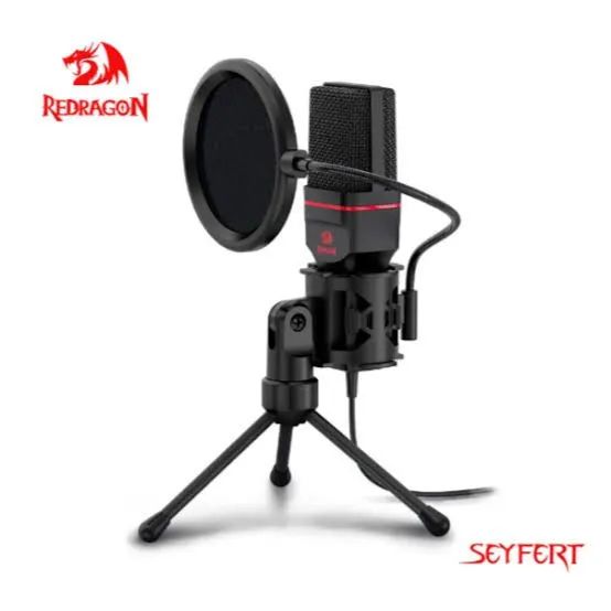 Microfone Gamer Redragon Mic Streamer Seyfert Gm100 Preto