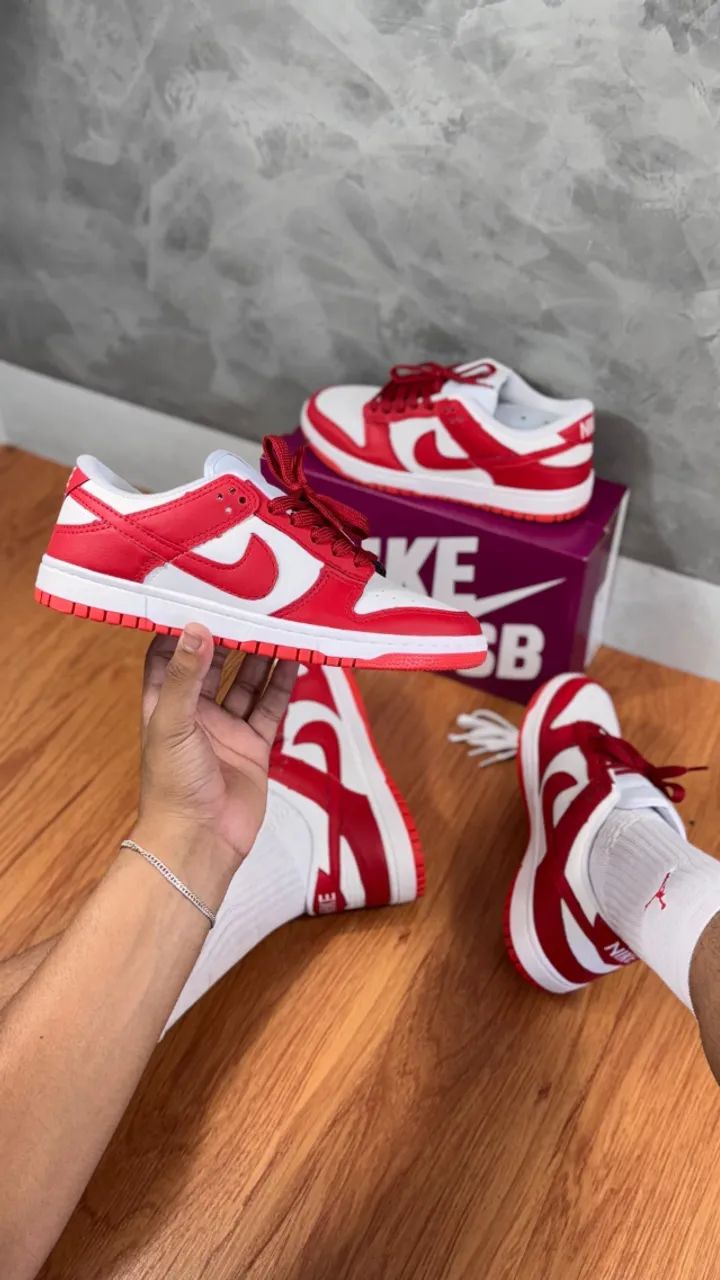 Nike SB Dunk Vermelho Unissex Premium - Foto 4