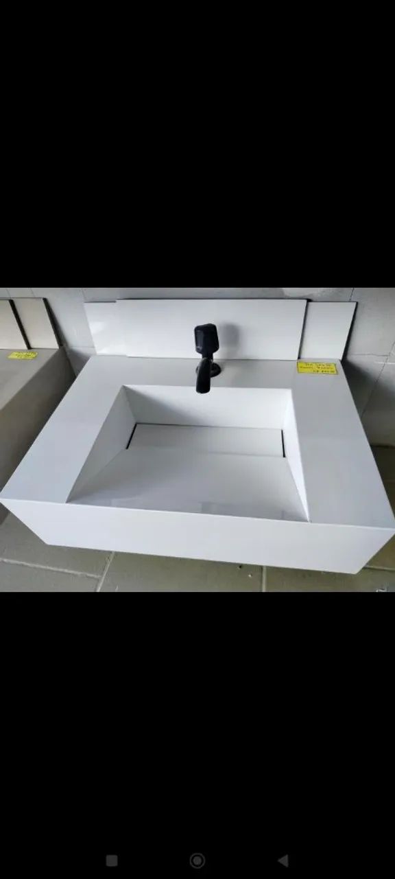 Pias de porcelanato branco polido  - Foto 6