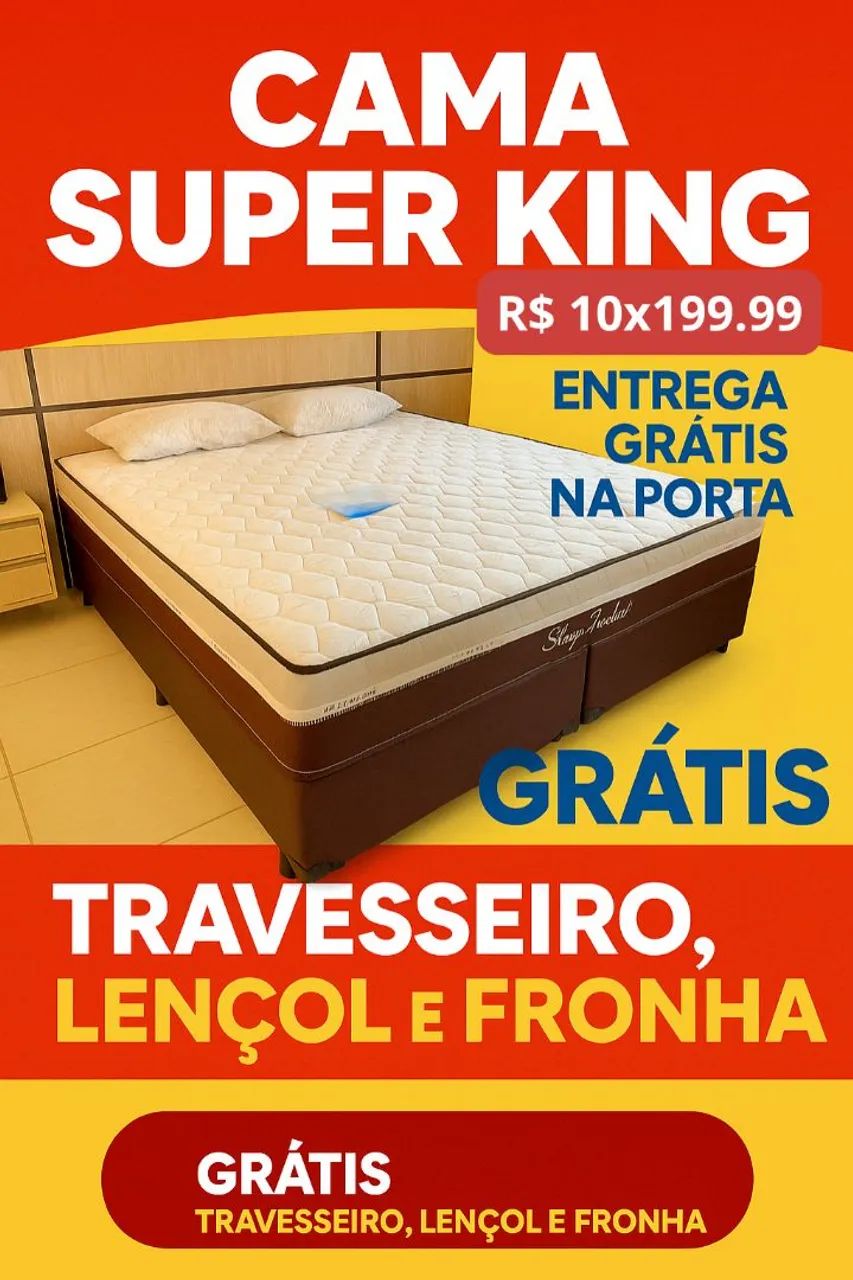 Cama super king grátis travesseiro lençol e fronha 