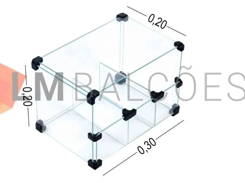 Baleiro de vidro com divisória. - Foto 2