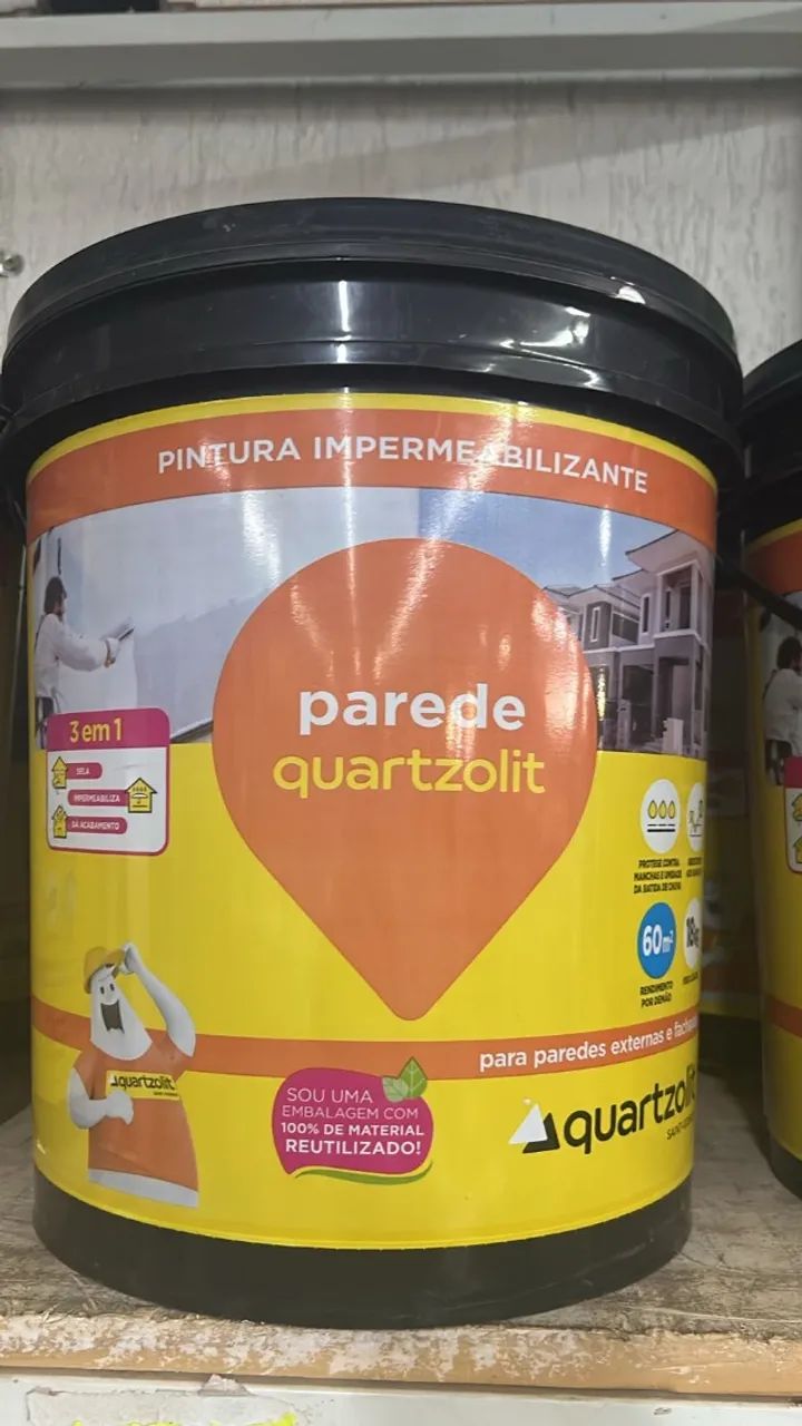 Pintura Impermeabilizante Parede Branco Quartzolit 18 litros a vista R$289,90