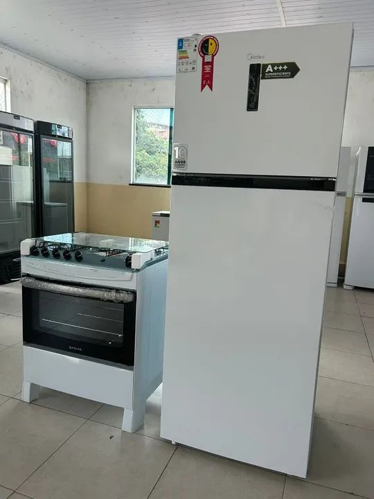 Kit: Fogão Atlas 5 bocas + Geladeira Midea 463L (220v)