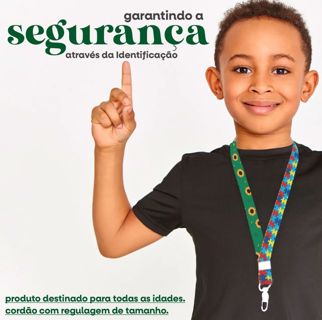 01 Cordão Autismo/autista Girassol Com Trava De Segurança.