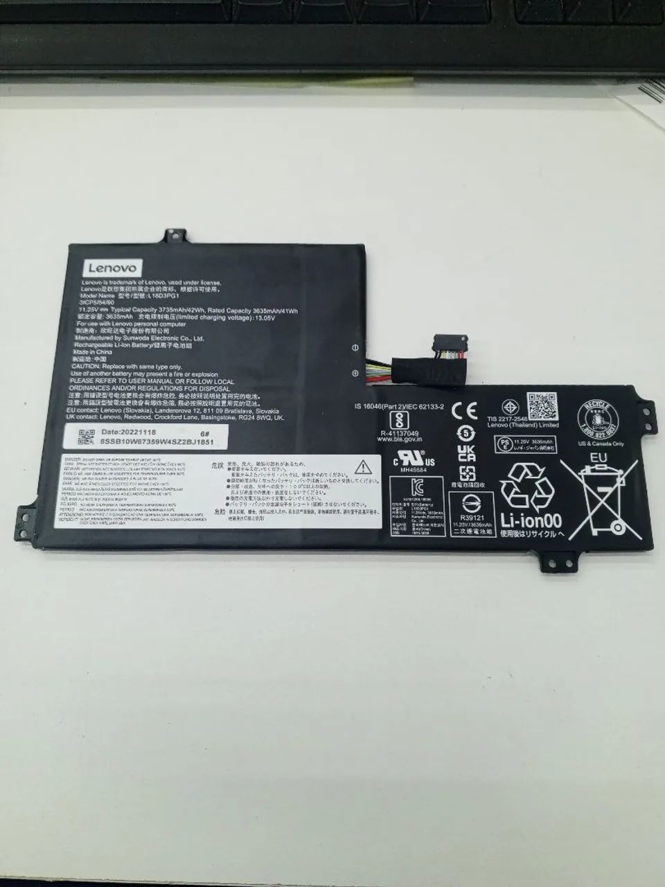 Bateria para Notebook Lenovo l18d3pg1 500e gen 2 chromebook 