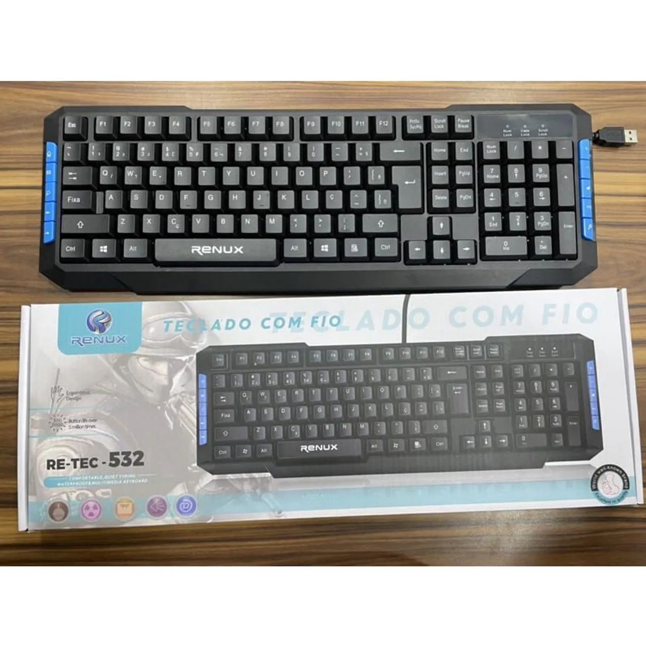 Teclado e mouse com fio USB kit em  promoção - Foto 2