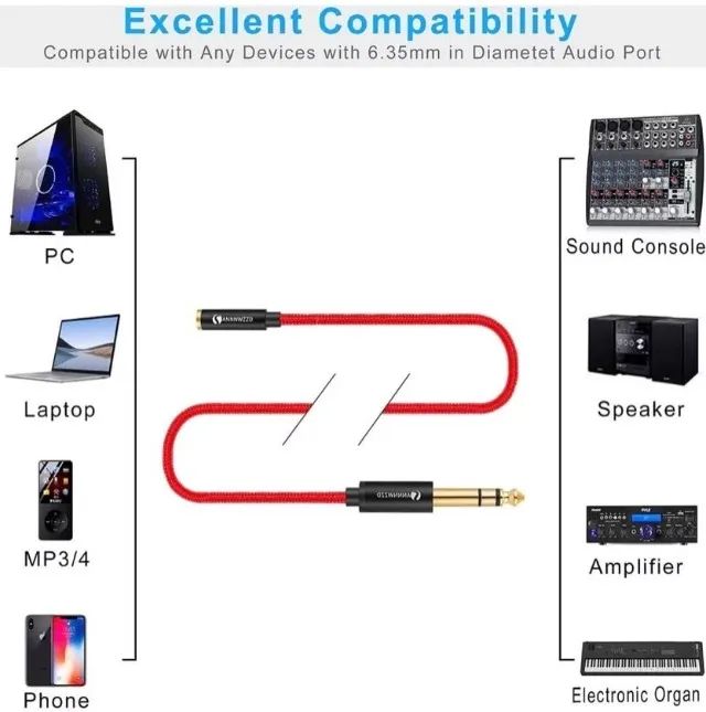 Cabo de Áudio Annnwzzd 3.5 Metros Adaptador para Console - Foto 2