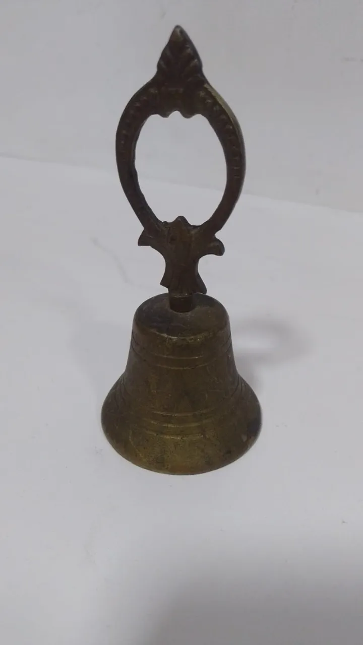 Antiga - Sineta De Mão Ou Mesa em Bronze Dourado