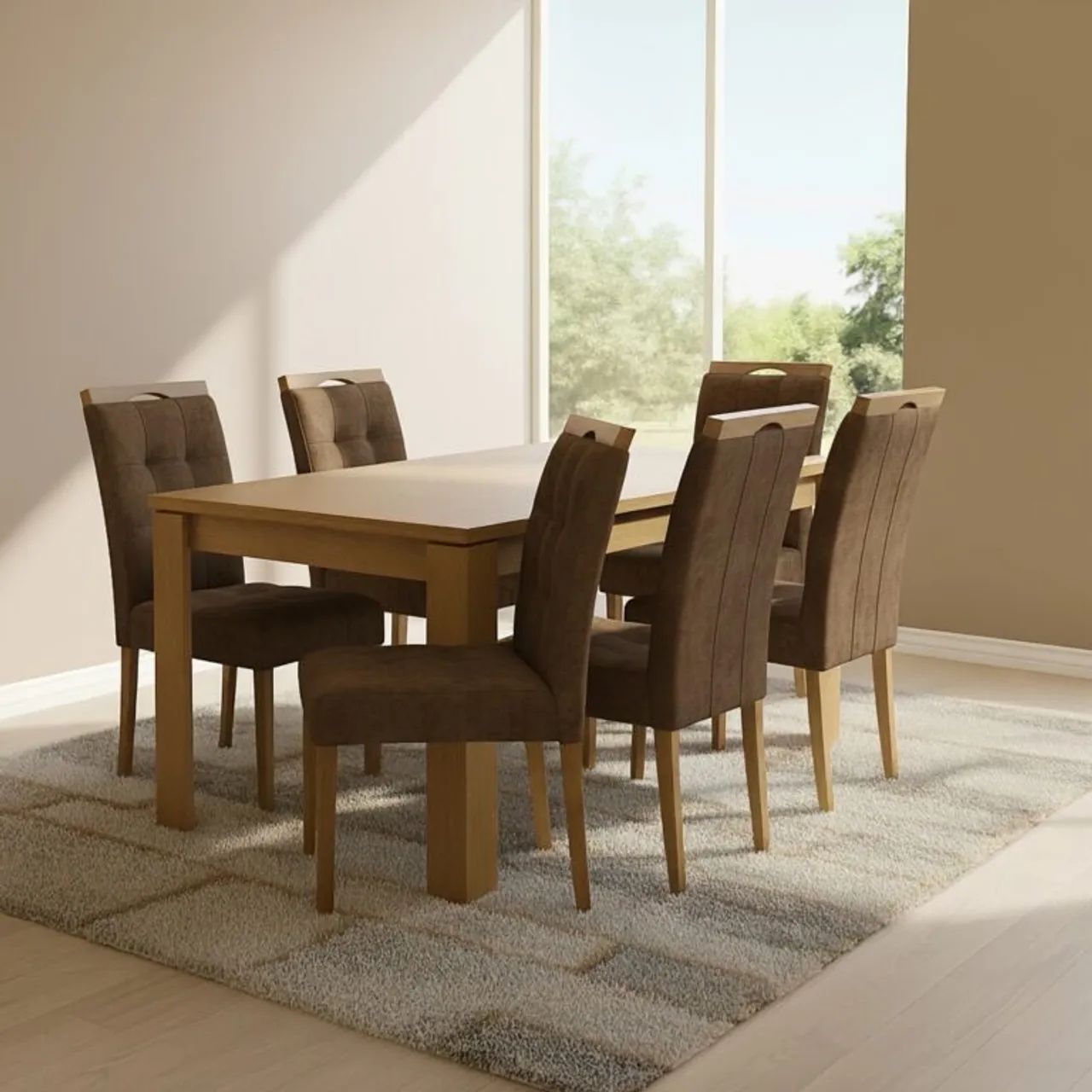 Mesa de Jantar com 6 Cadeiras Sophie Madeira tt43 - Foto 4