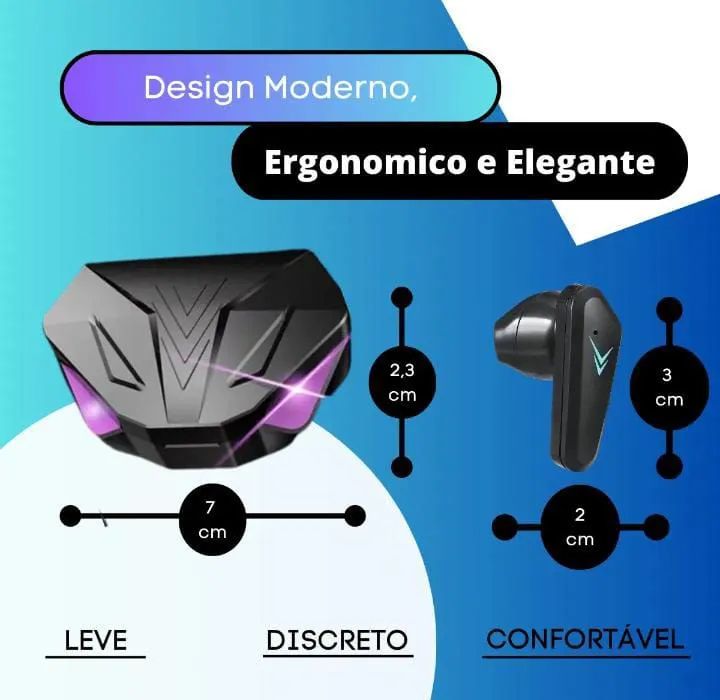 Fone De Ouvido Bluetooth TWS X15 Gamer Estéreo Led - Foto 3