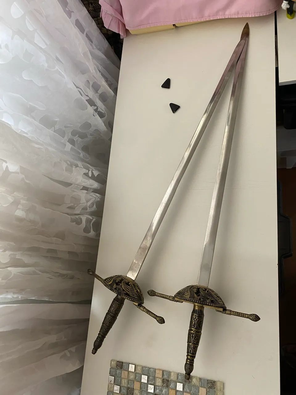 Carvas Banner Medieval ( cabide de espadas duplo Antigo) - Foto 4