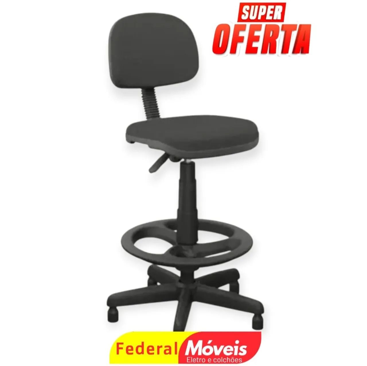 Cadeira Caixa Secretária Giratória - Revestida em Tecido, Conforto Garantido