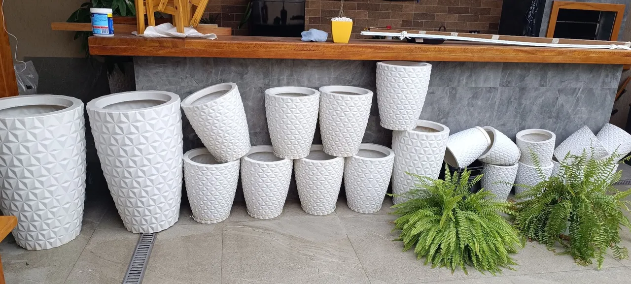 Conjunto de Vasos para Plantas - Branco