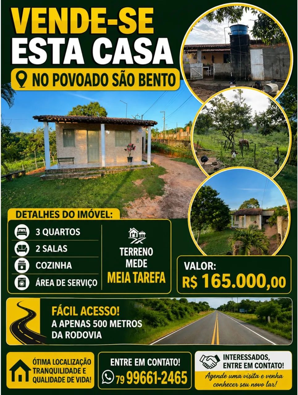 CHÁCARA A VENDA NO POV. SÃO BEMTO EM SALGADO 