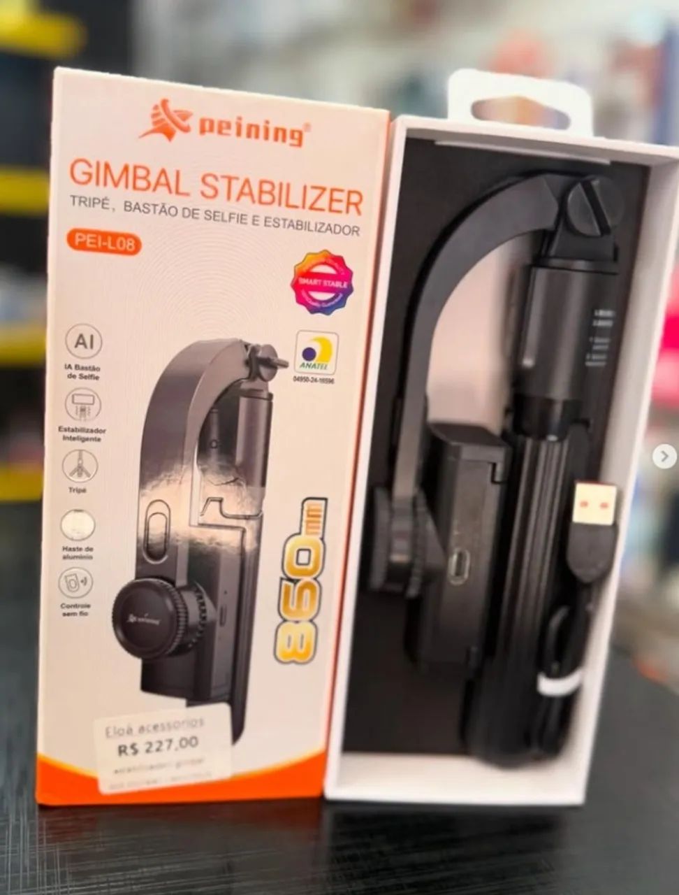 Gimbal Estabilizador Celular Tripé Pau De Selfie (SFL-08)