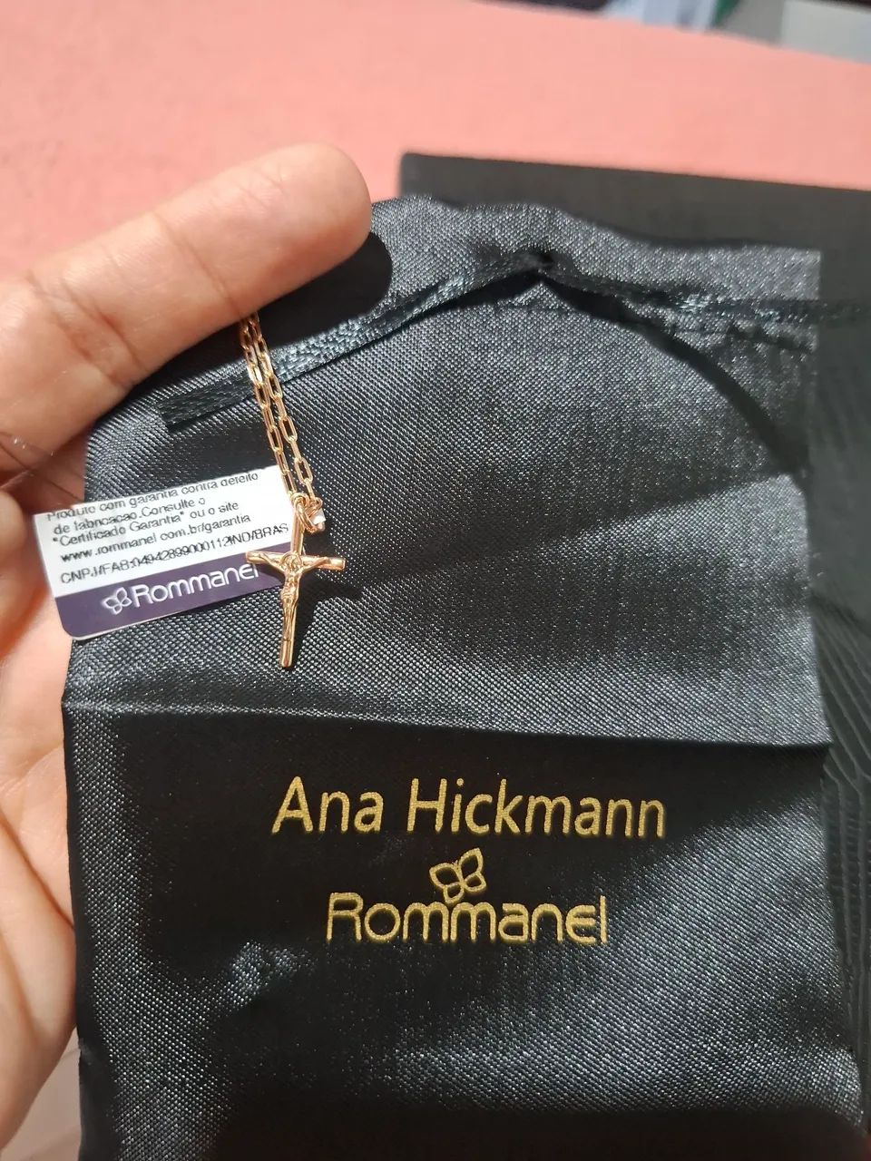 Cordão Rommanel  masculino  com pingente 
