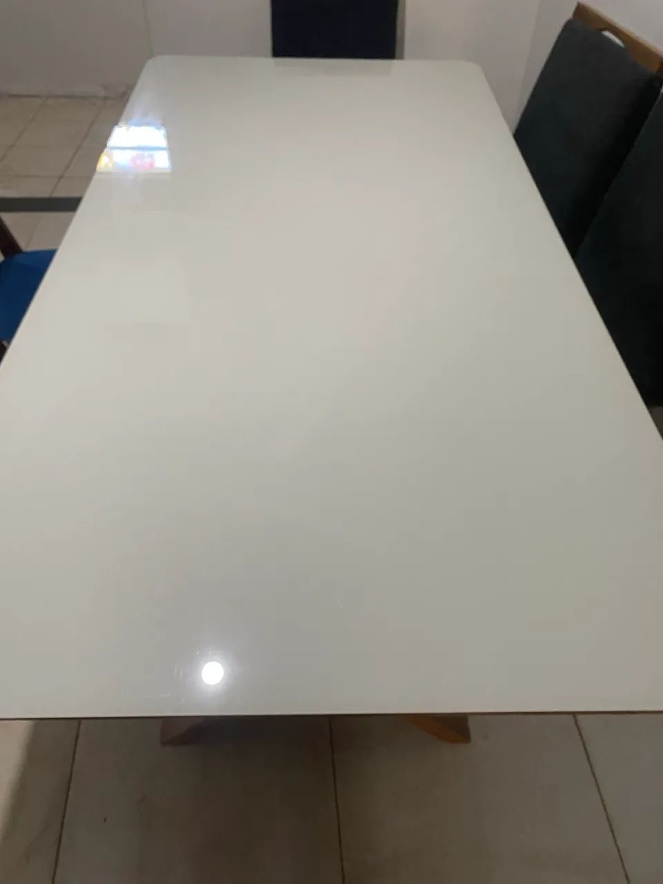 Mesa de madeira com vidro laqueado  - Foto 3