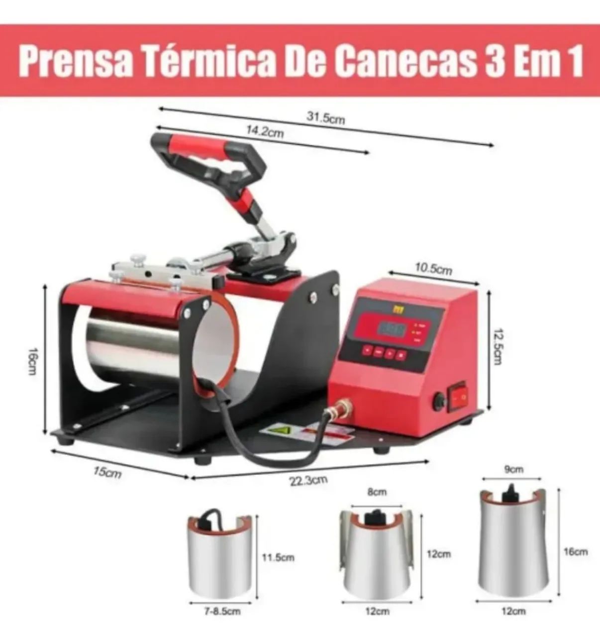Prensa térmica de canecas