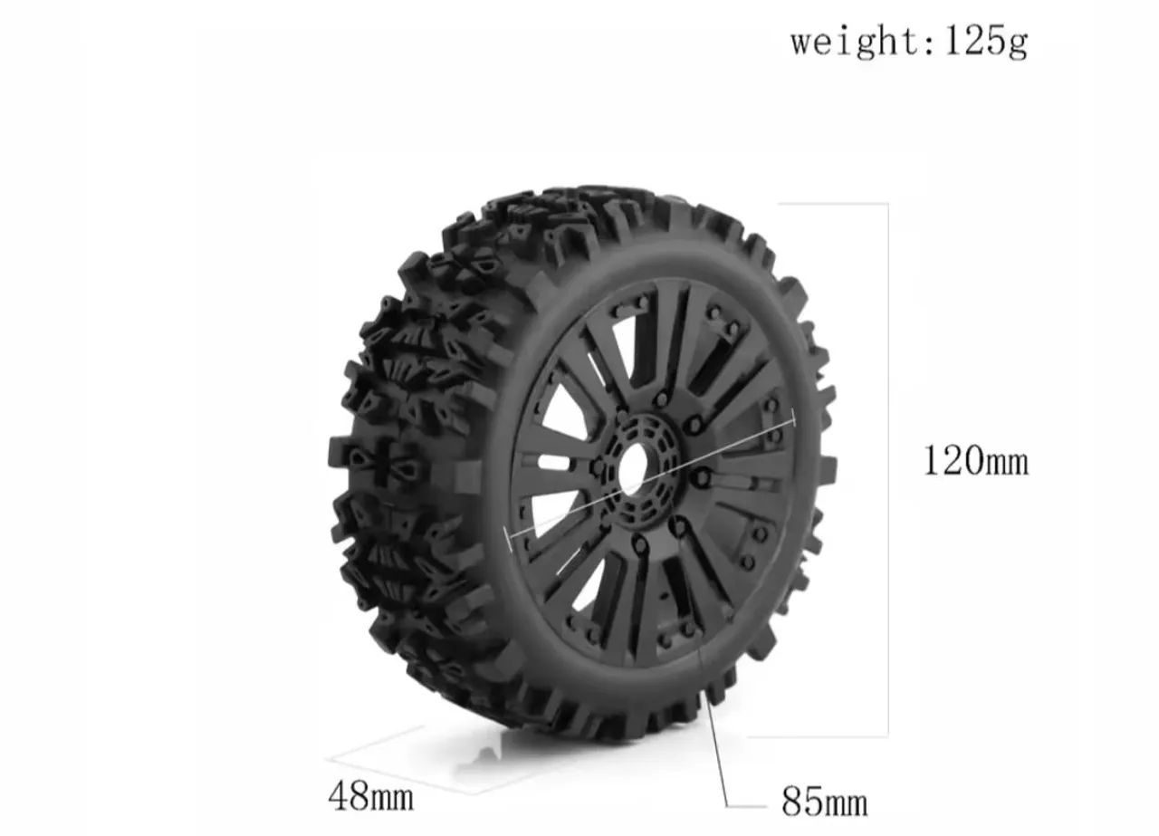 4 Pneus Offroad P/ Automodelo RC 1/8 Bug e Outros Modelos  - Foto 2