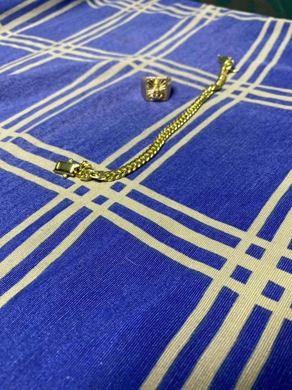 Pulseira e anel banhados a ouro 18k - Foto 5