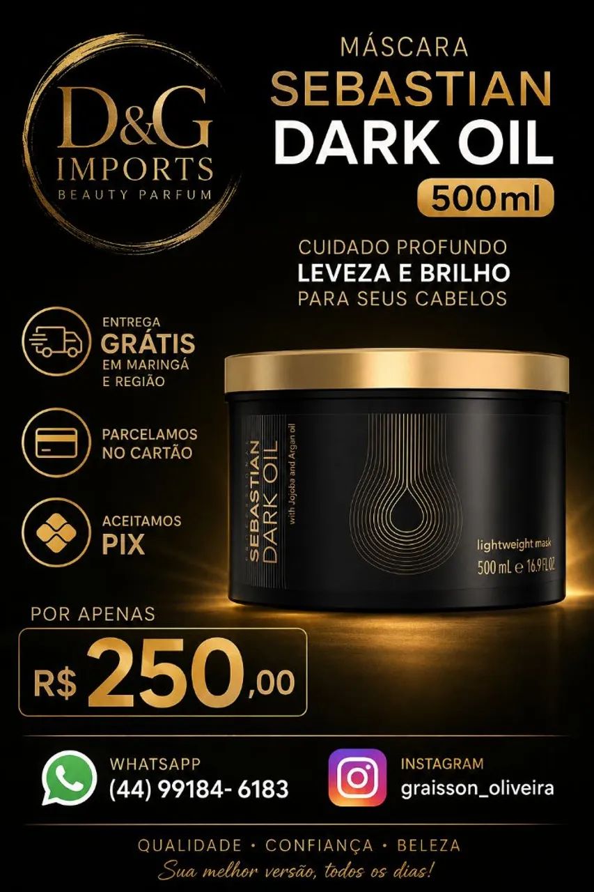 Máscara Sebastian Dark Oil 500ml